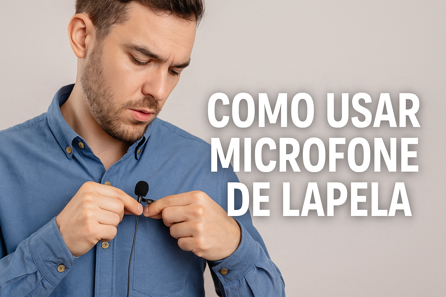 Como usar microfone de lapela