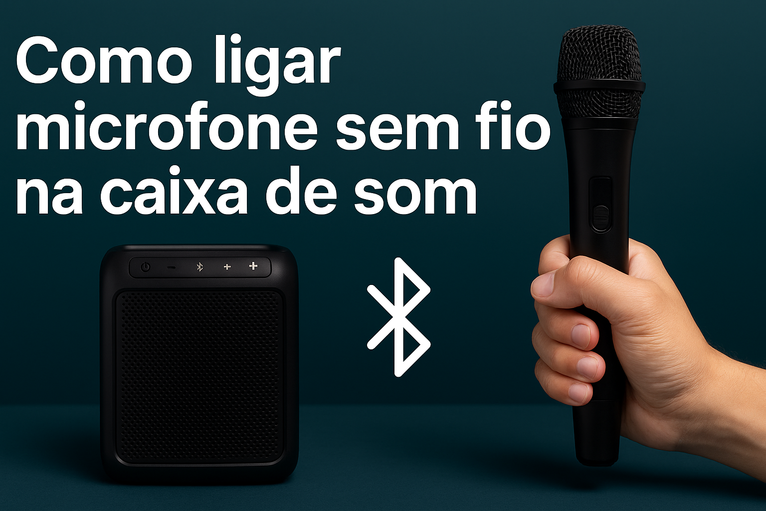 como ligar microfone sem fio na caixa de som