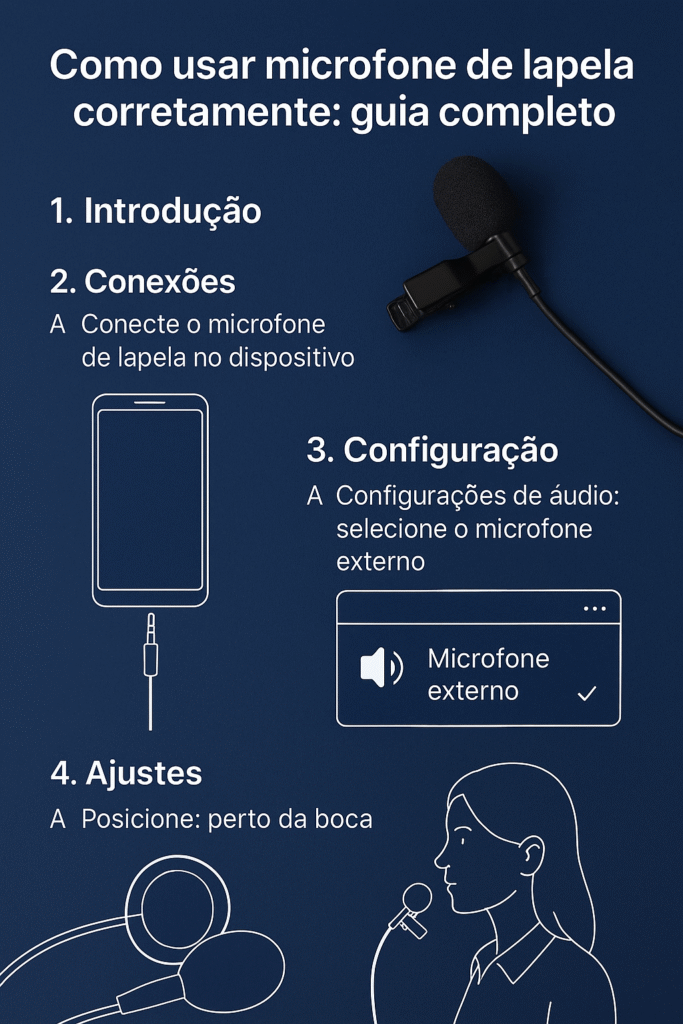 como usar microfone de lapela tutorial