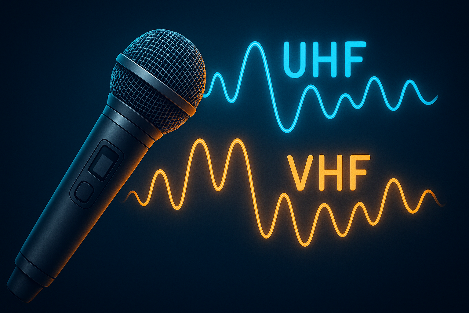 tecnologia UHF e VHF nos microfones sem fio